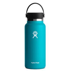 NWT Hydro Flask Laguna Blue 32oz Wide Mouth Water Bottle with Accessories